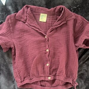 Women's Button Down Shirt - Maroon